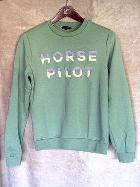 Horse Pilot Mint Green Crewneck Sweatshirt